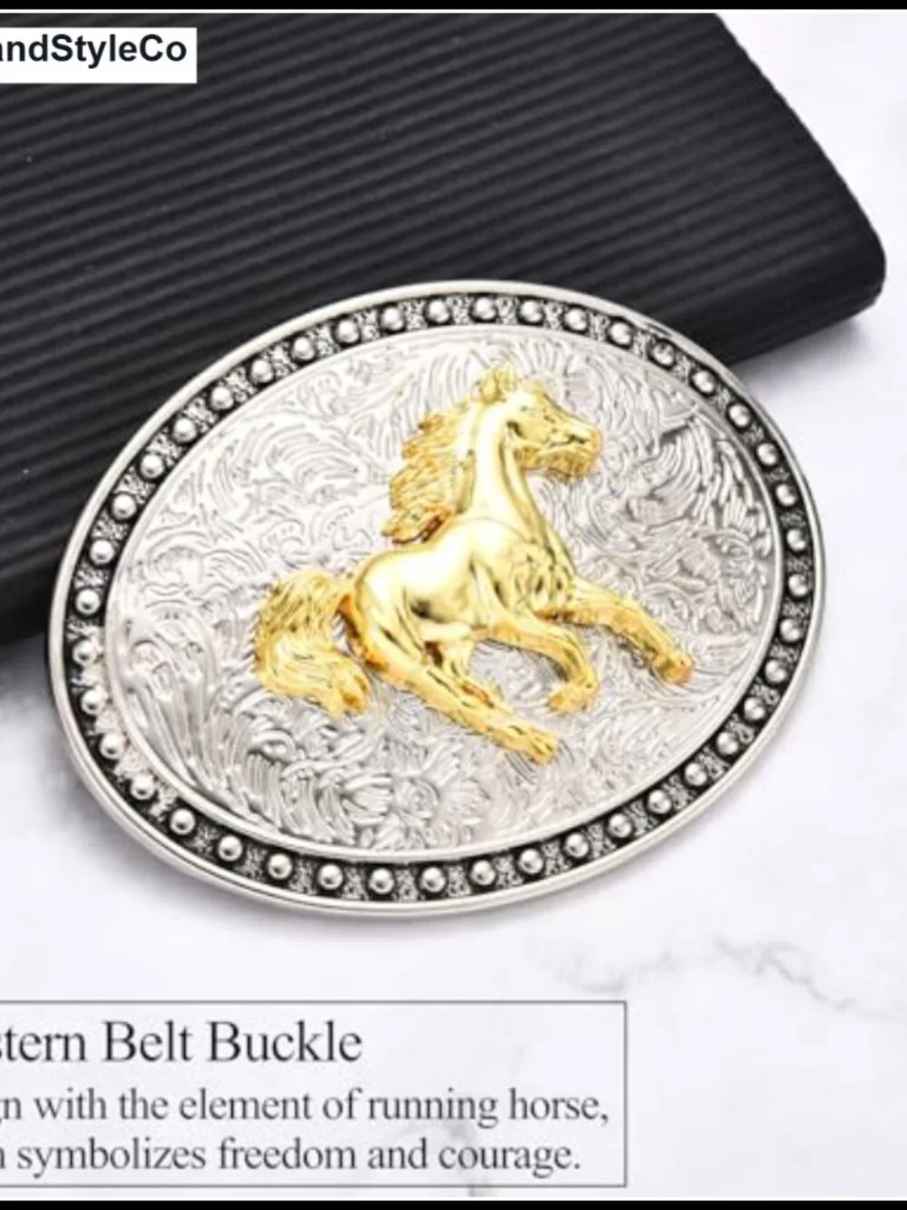 Western Horse Belt Buckle for Men Women, Zinc Alloy Rodeo Cowboy Accessory,